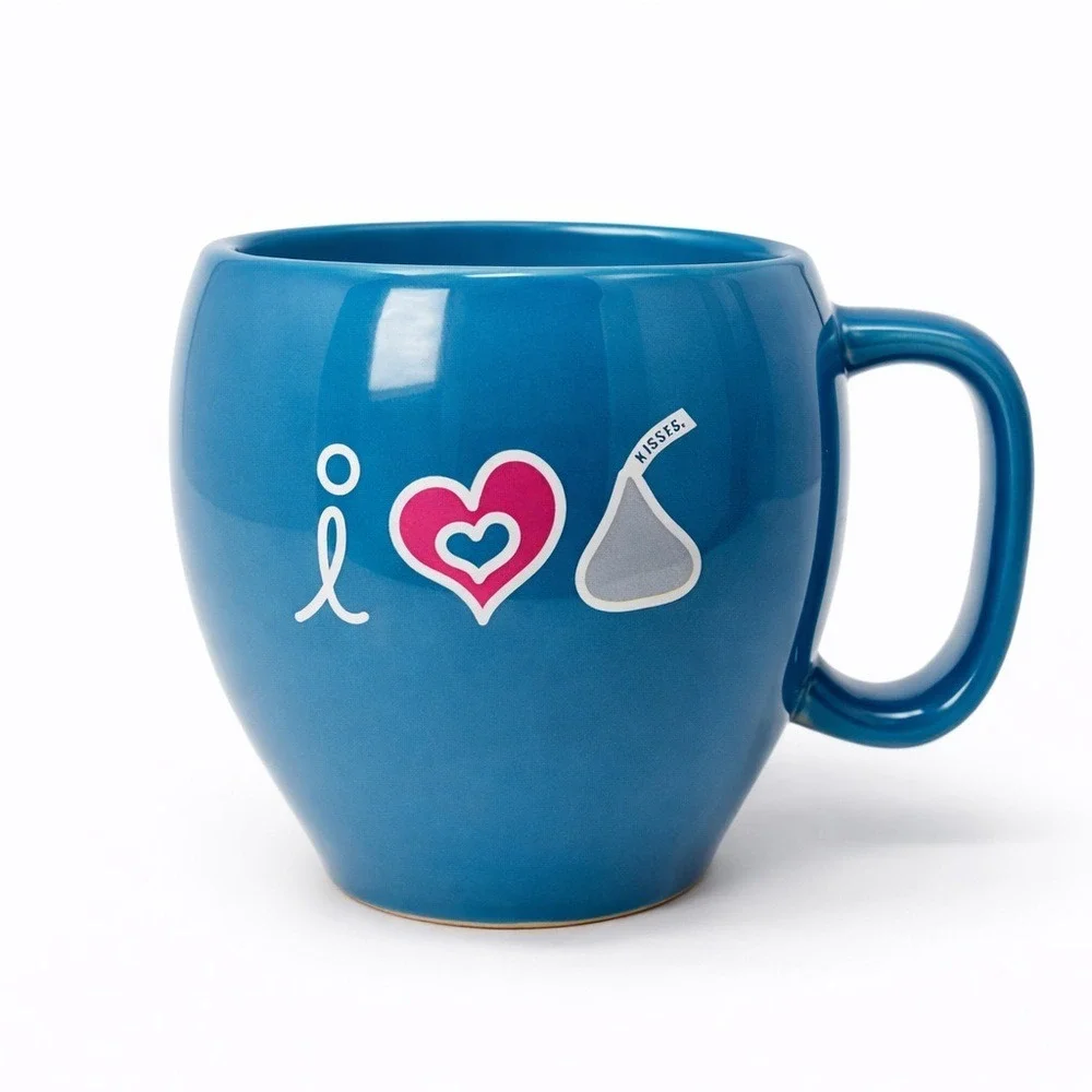 Hershey's Kisses Mug I Love Kisses Blue Coffee Cup Licensed Collectible Gift
